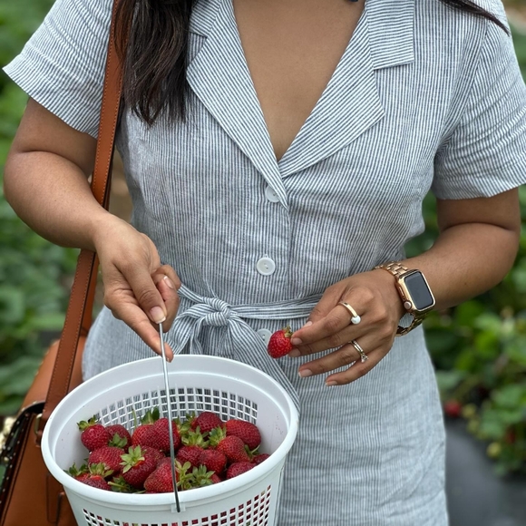 100% European Linen Button Front Dress - Picture 3 of 8